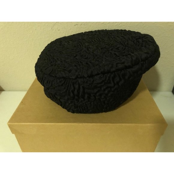 VINTAGE FRANCES PATIKY STEIN BLACK SILK HAT - with ORIGINAL BOX main image 6